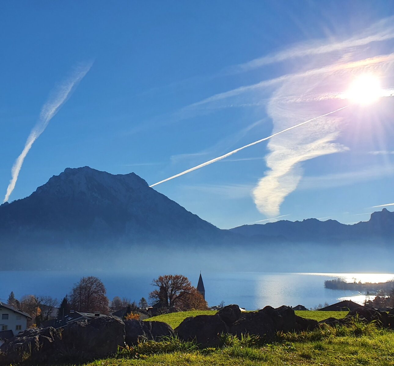 Traunsee mit Sonne